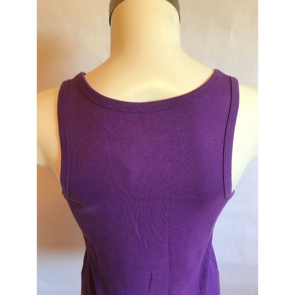 Tory Burch Purple Jeweled Cloverleaf Tank Top, Size XS - Picture 6 of 8
